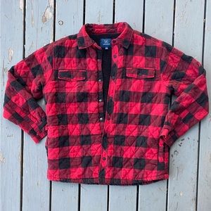 RED FLEECE LINED FLANNEL